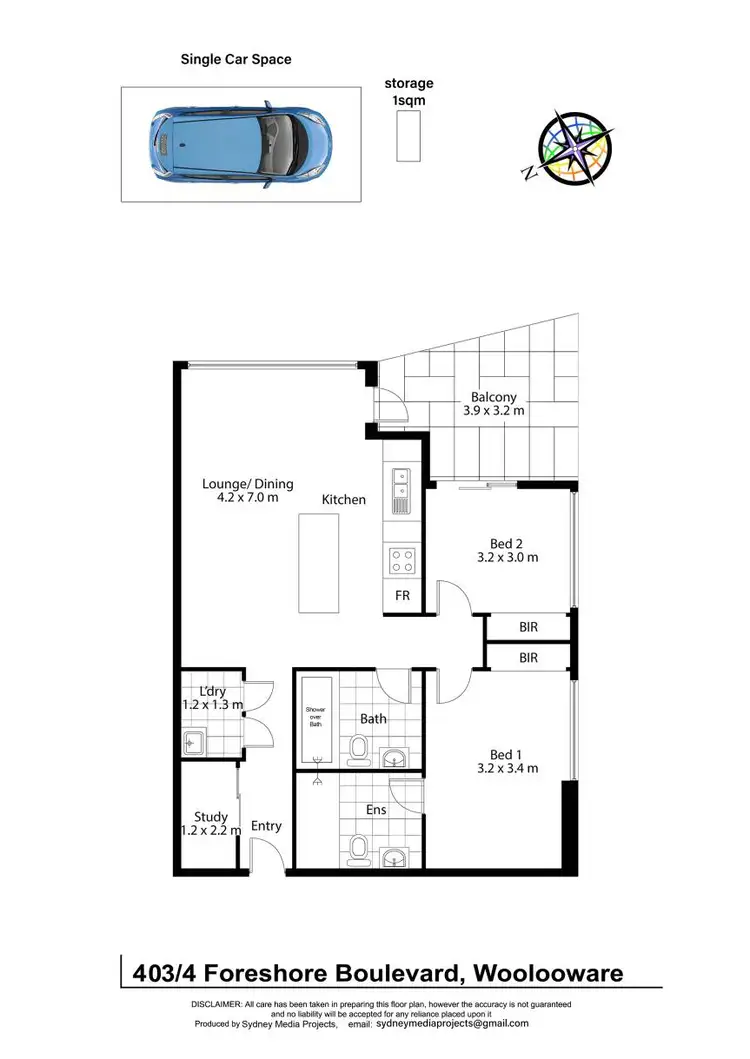 Floorplan of Homely apartment listing, 403/4 Foreshore Boulevard, Woolooware NSW 2230
