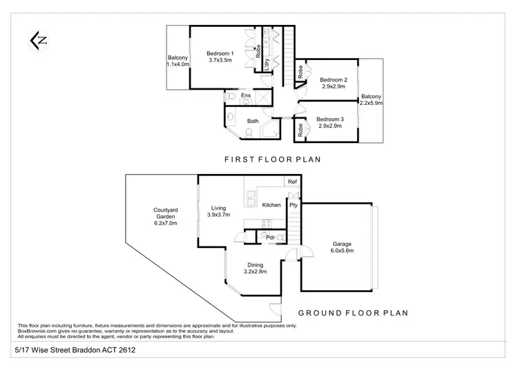Floorplan of Homely townhouse listing, 5/17 Wise Street, Braddon ACT 2612