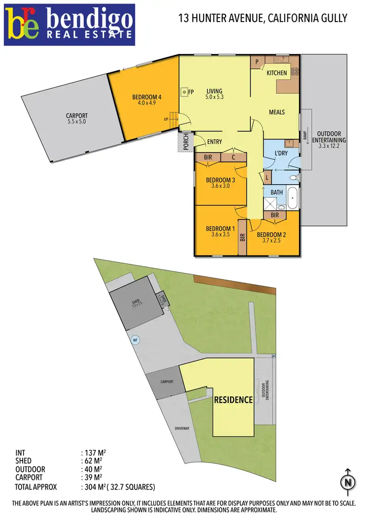 Floorplan of Homely house listing, 13 Hunter Avenue, California Gully VIC 3556