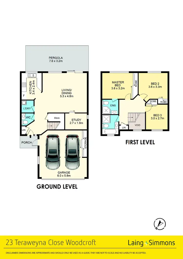 Floorplan of Homely semi-detached listing, 23 Teraweyna Close, Woodcroft NSW 2767