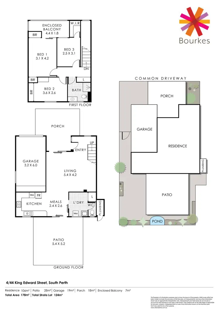Floorplan of Homely townhouse listing, 4/44 King Edward Street, South Perth WA 6151