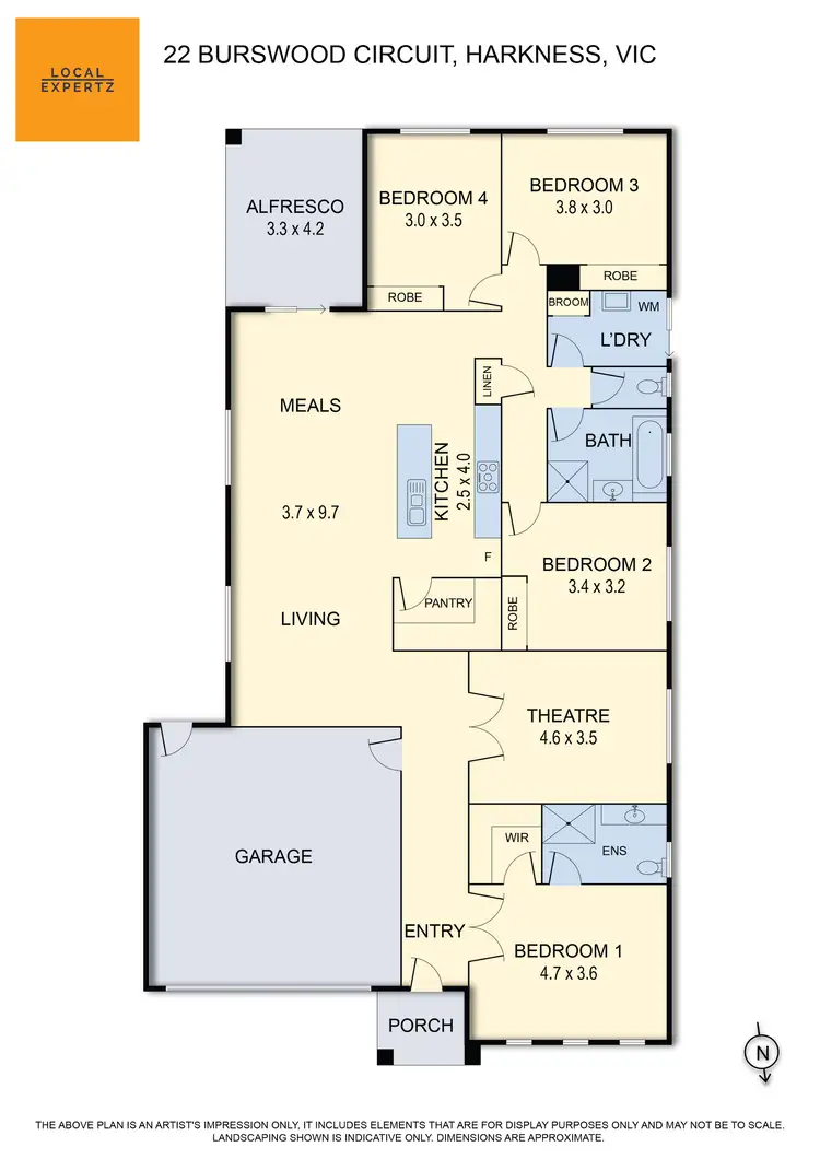 Floorplan of Homely house listing, 22 Burswood Circuit, Harkness VIC 3337