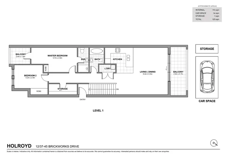Floorplan of Homely apartment listing, 12/37-45 Brickworks Drive, Holroyd NSW 2142