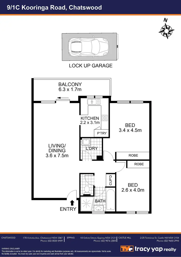 Floorplan of Homely apartment listing, 9/1C Kooringa Road, Chatswood NSW 2067