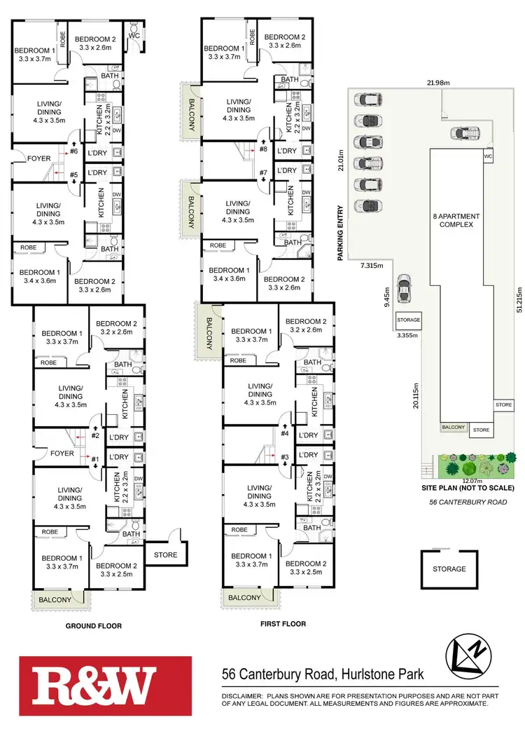 Floorplan of Homely block of units listing, 1-8/56 Canterbury Road, Hurlstone Park NSW 2193