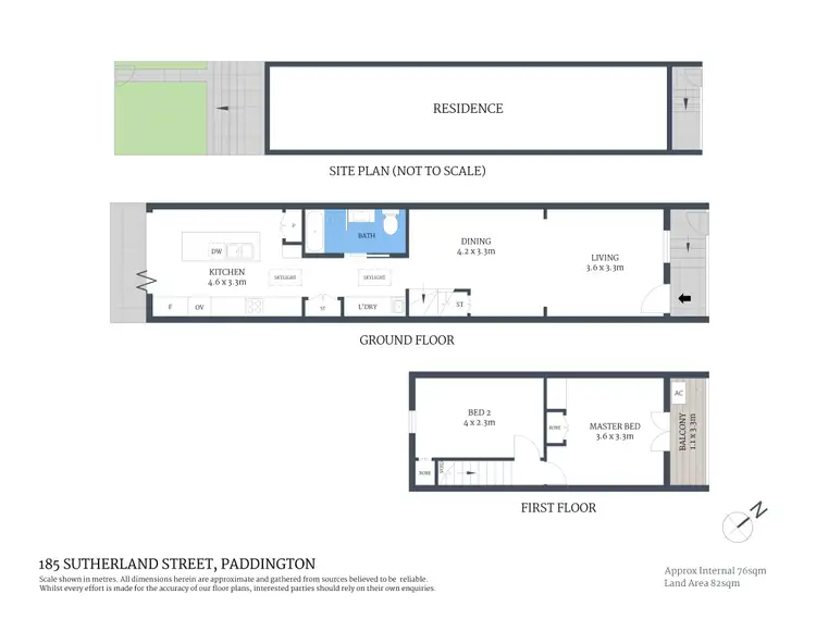Floorplan of Homely terrace listing, 185 Sutherland Street, Paddington NSW 2021