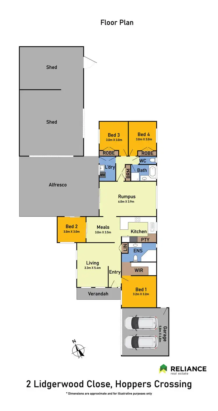 Floorplan of Homely house listing, 2 Lidgerwood Close, Hoppers Crossing VIC 3029