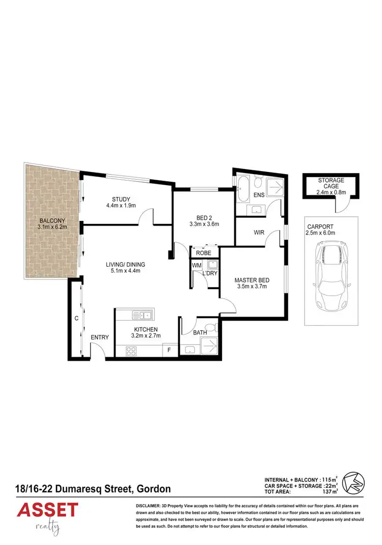 Floorplan of Homely apartment listing, 18/16-22 Dumaresq Street, Gordon NSW 2072