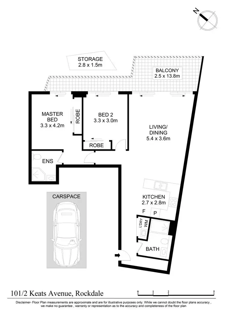Floorplan of Homely apartment listing, Level 1/101/2 Keats Avenue, Rockdale NSW 2216