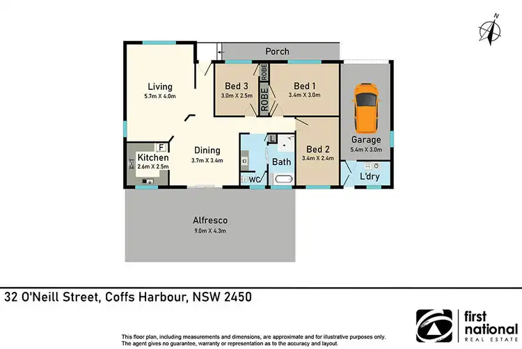 Floorplan of Homely house listing, 32 O'Neill Street, Coffs Harbour NSW 2450