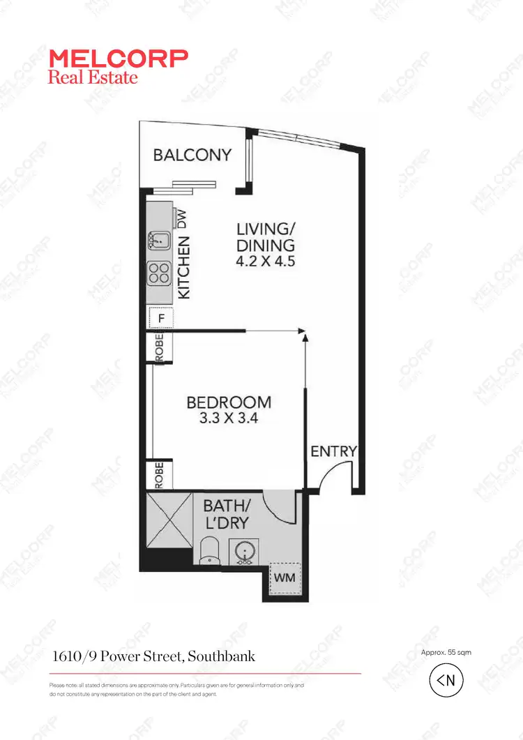 Floorplan of Homely apartment listing, 1610/9 Power Street, Southbank VIC 3006