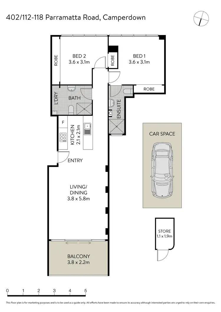 Floorplan of Homely apartment listing, 402/112-118 Parramatta Road, Camperdown NSW 2050