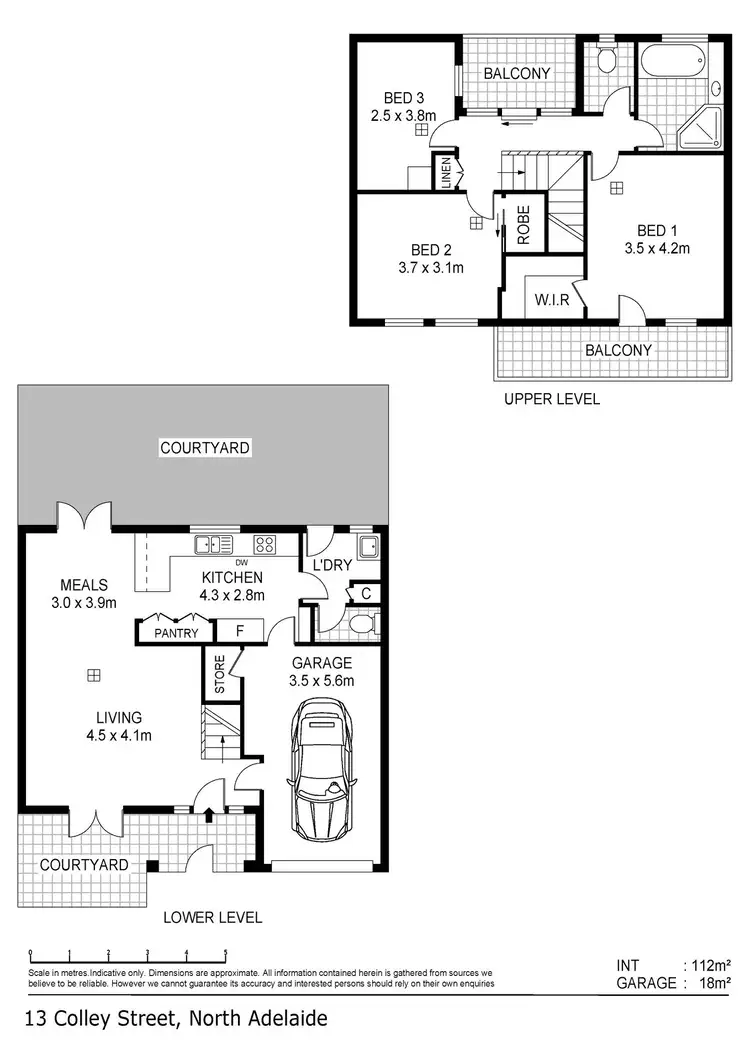 Floorplan of Homely townhouse listing, 13 Colley Street, North Adelaide SA 5006