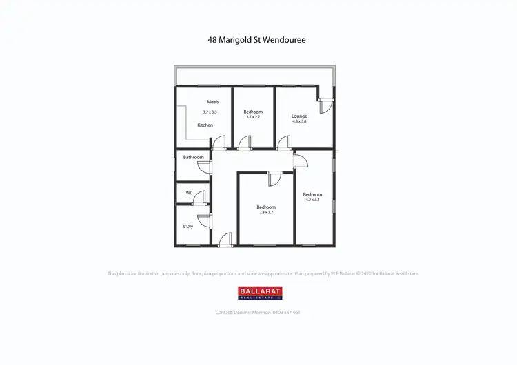 Floorplan of Homely house listing, 48 Marigold Street, Wendouree VIC 3355