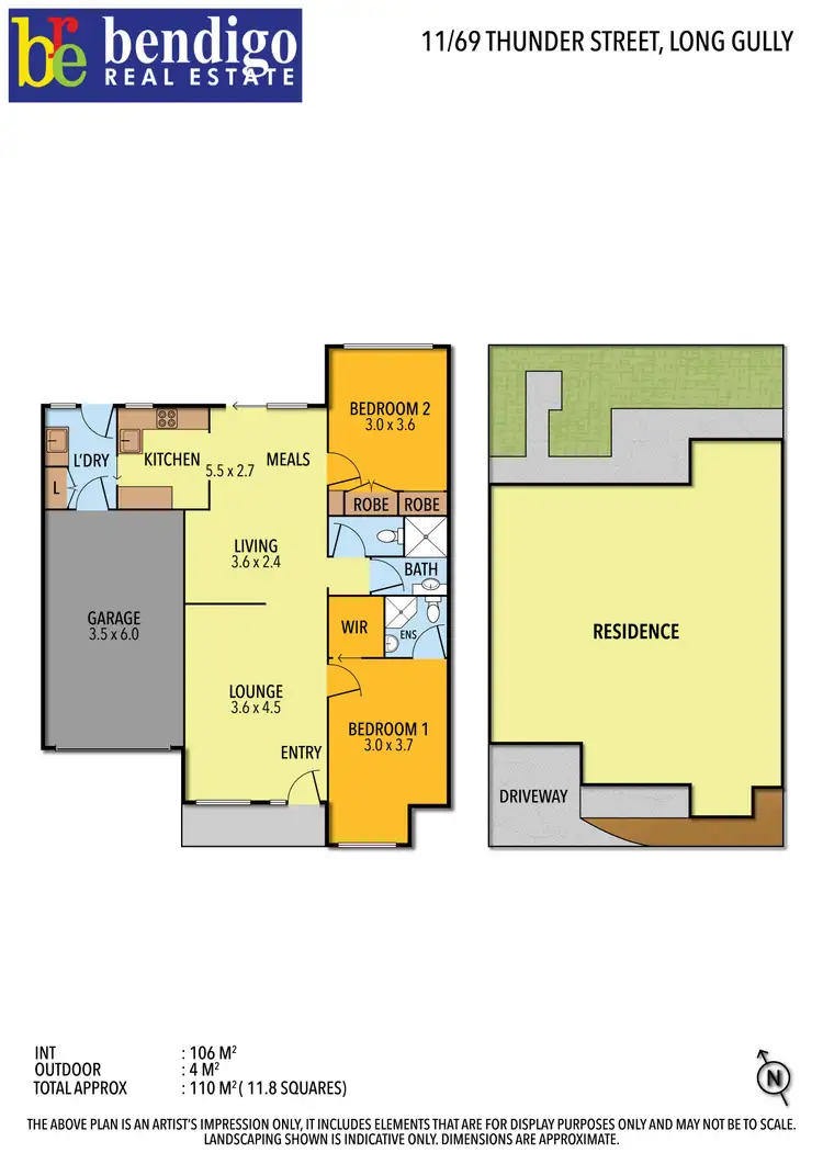 Floorplan of Homely unit listing, 11/69 Thunder Street, North Bendigo VIC 3550