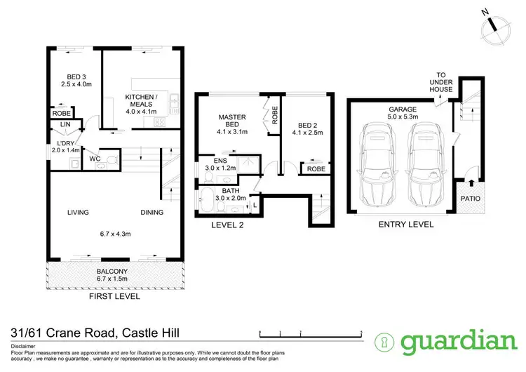 Floorplan of Homely townhouse listing, 31/61 Crane Road, Castle Hill NSW 2154