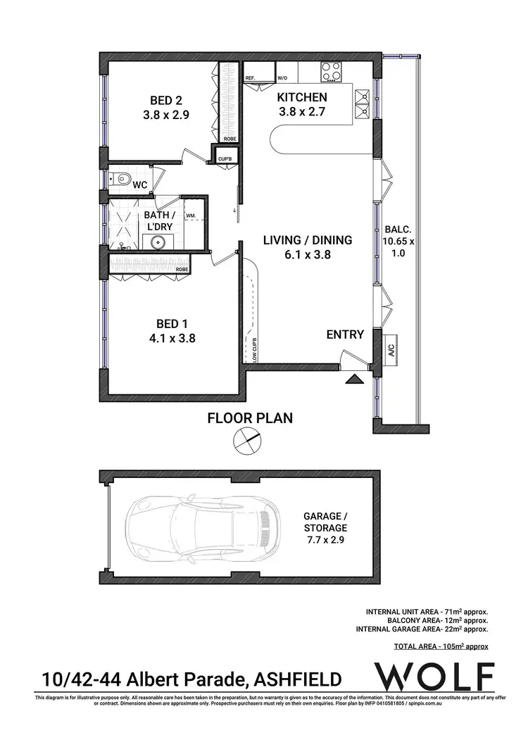 Floorplan of Homely apartment listing, 10/42-44 Albert Parade, Ashfield NSW 2131