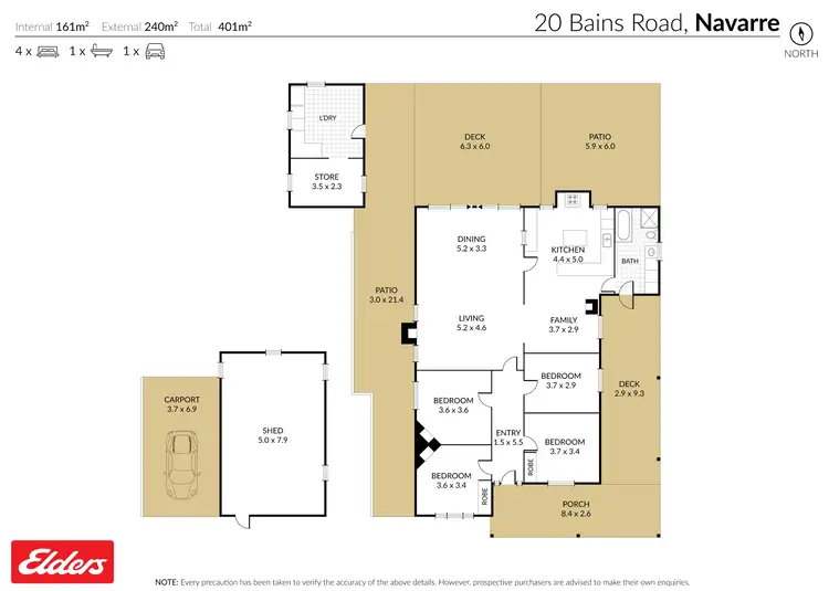 Floorplan of Homely house listing, 20 Bains Road, Navarre VIC 3384