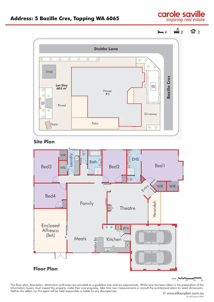 Floorplan of Homely house listing, 5 Bazille Crescent, Tapping WA 6065