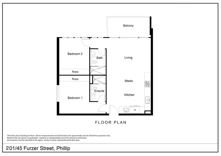 Floorplan of Homely apartment listing, 201/45 Furzer Street, Phillip ACT 2606