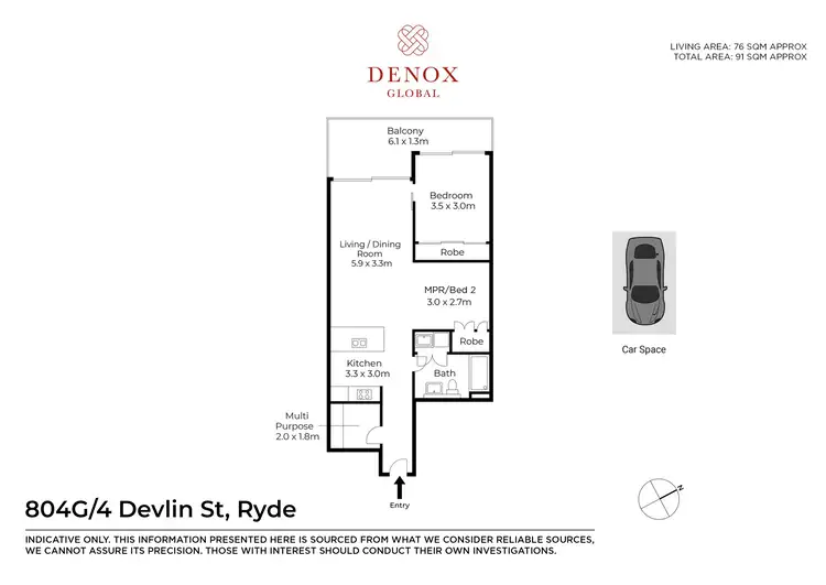 Floorplan of Homely apartment listing, 804G/4 Devlin Street, Ryde NSW 2112