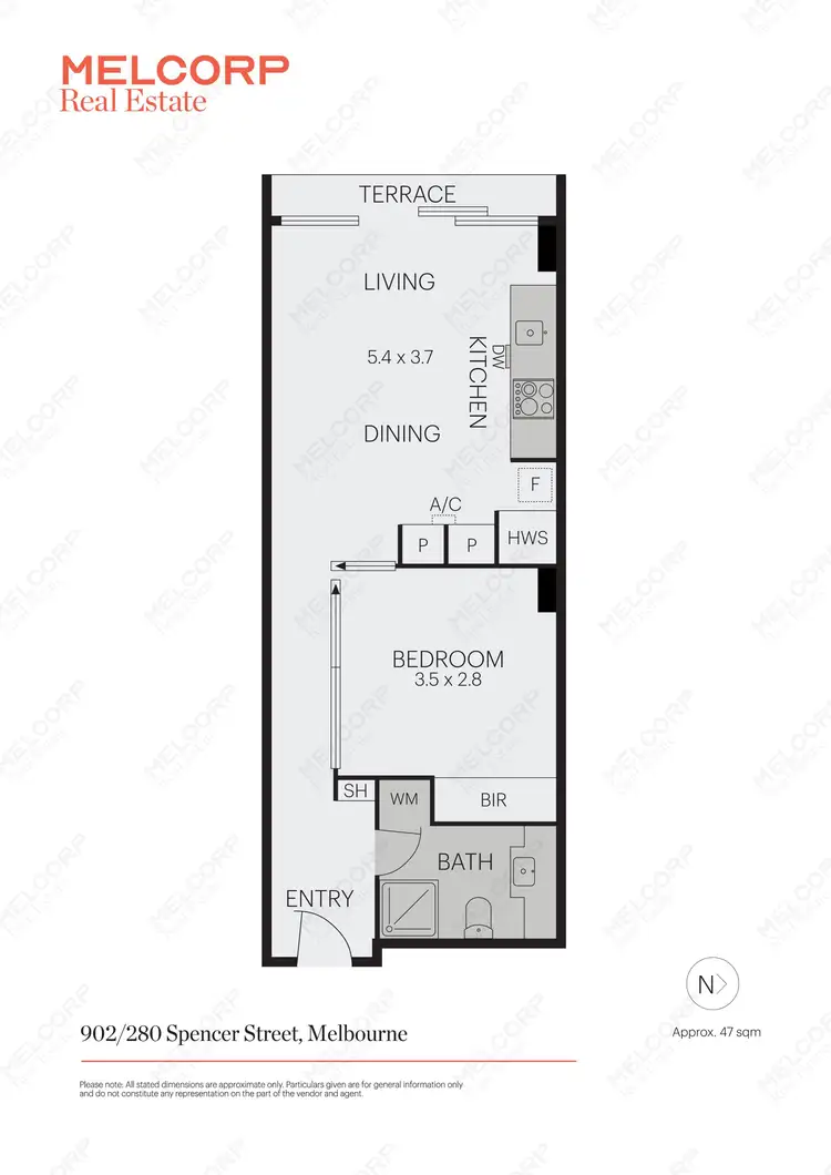 Floorplan of Homely apartment listing, 902/280 Spencer Street, Melbourne VIC 3000