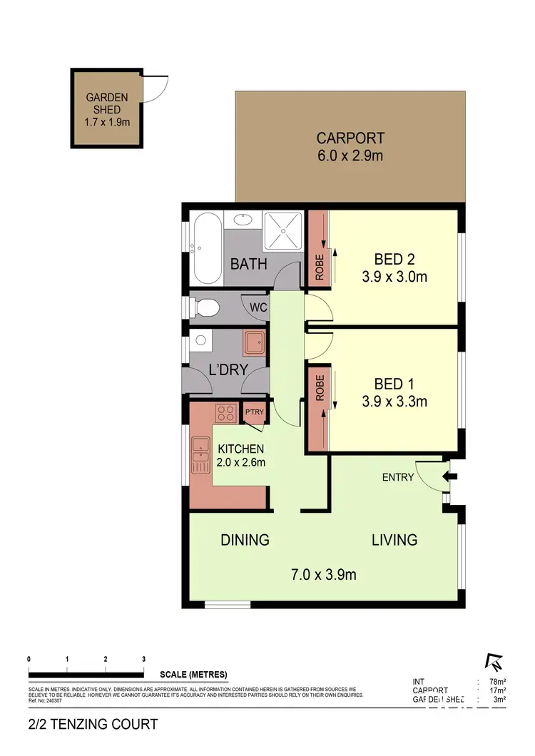 Floorplan of Homely unit listing, 2/2 Tenzing Court, Strathdale VIC 3550
