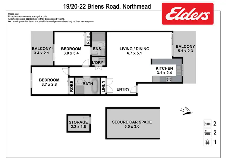 Floorplan of Homely unit listing, 19/20-22 Briens Road, Northmead NSW 2152
