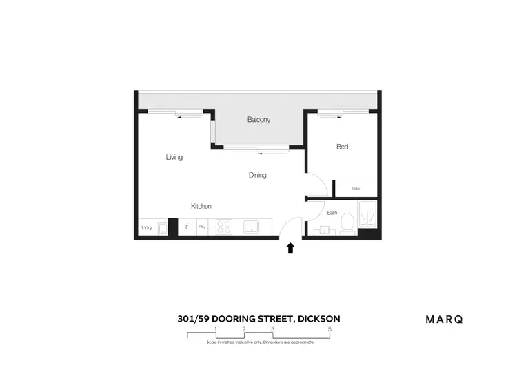 Floorplan of Homely unit listing, 301/59 Dooring Street, Dickson ACT 2602