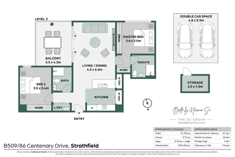 Floorplan of Homely apartment listing, B509/86 Centenary Drive, Strathfield NSW 2135