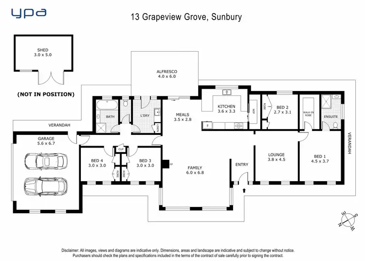 Floorplan of Homely house listing, 13 Grapeview Grove, Sunbury VIC 3429