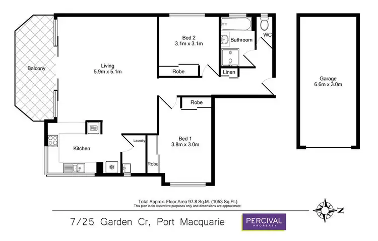 Floorplan of Homely unit listing, 7/25 Garden Crescent, Port Macquarie NSW 2444
