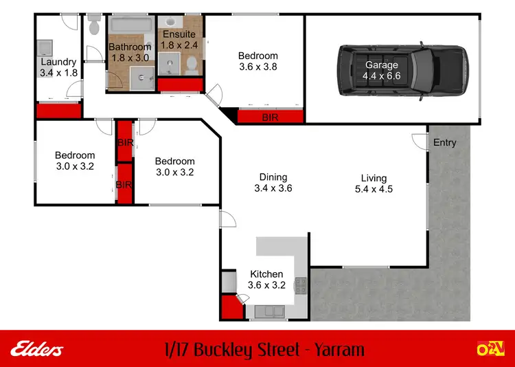 Floorplan of Homely unit listing, 1/17 Buckley Street, Yarram VIC 3971