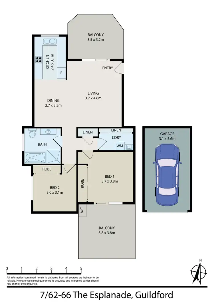 Floorplan of Homely unit listing, 7/62-66 The Esplanade, Guildford NSW 2161