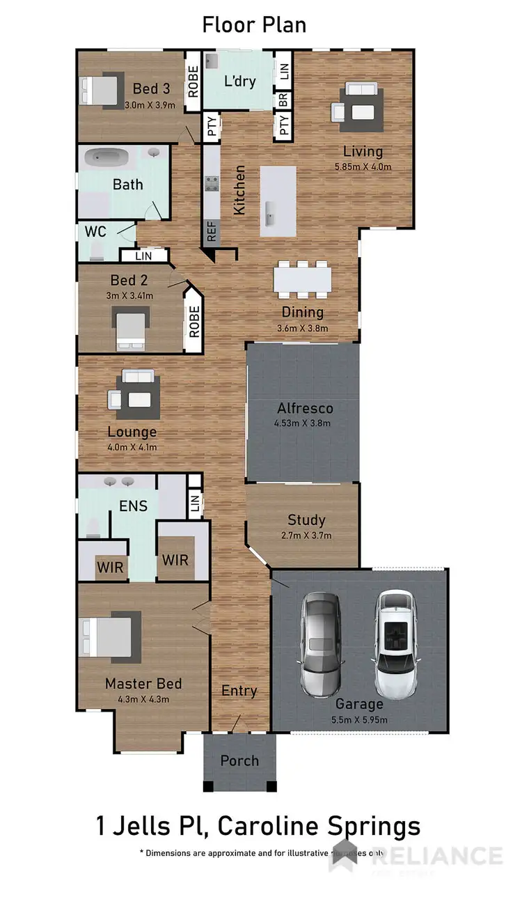 Floorplan of Homely house listing, 1 Jells Place, Caroline Springs VIC 3023