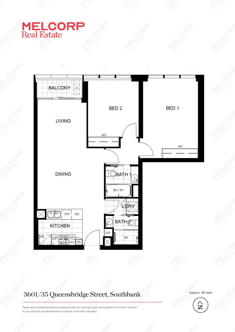 Floorplan of Homely apartment listing, 3601/35 Queensbridge Street, Southbank VIC 3006
