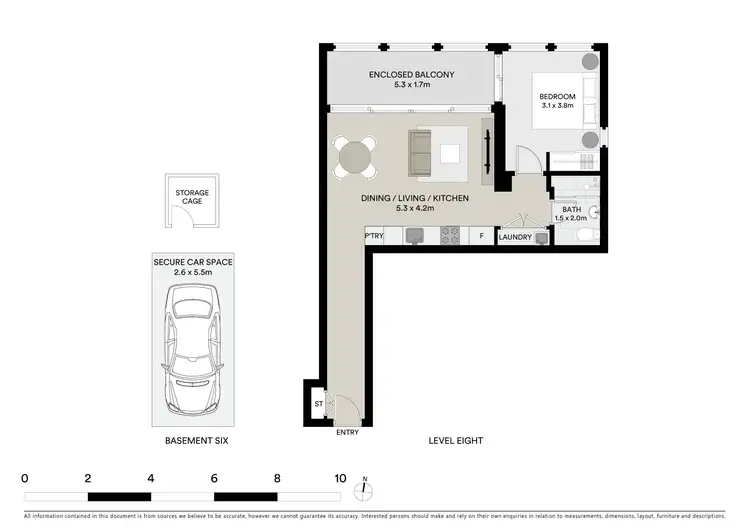 Floorplan of Homely apartment listing, 807/45 Macquarie Street, Parramatta NSW 2150