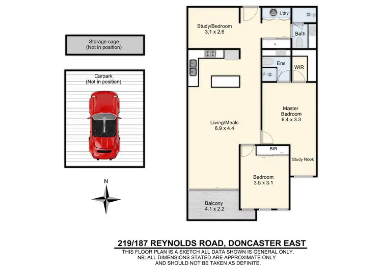 Floorplan of Homely apartment listing, 219/187 Reynolds Road, Doncaster East VIC 3109