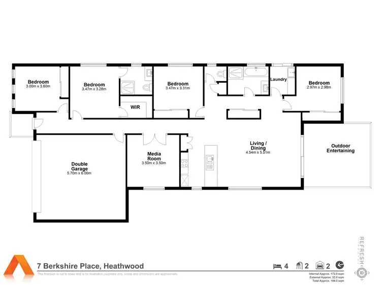Floorplan of Homely house listing, 7 Berkshire Place, Heathwood QLD 4110