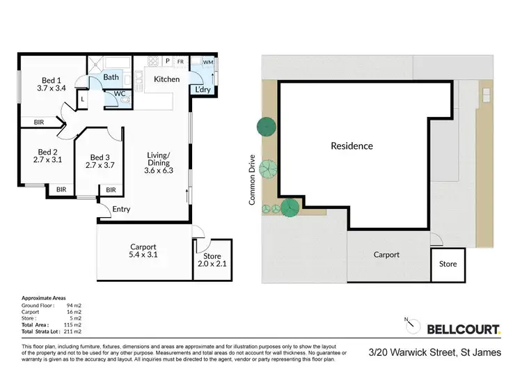 Floorplan of Homely villa listing, 3/20 Warwick Street, St James WA 6102