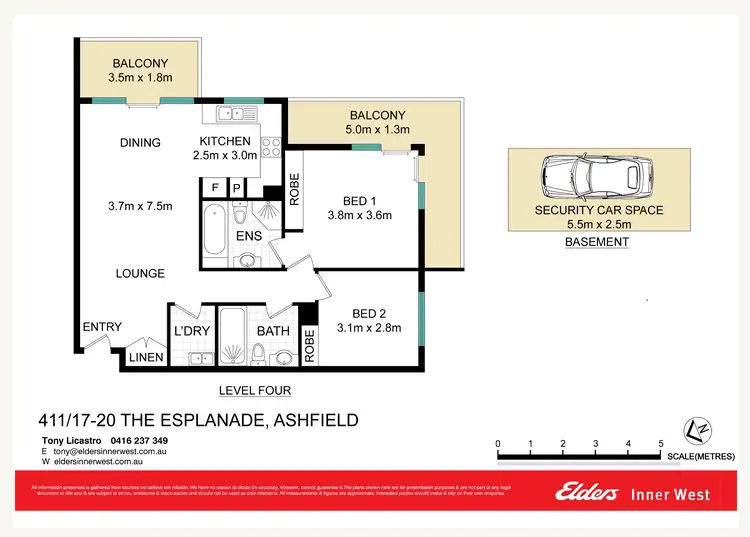 Floorplan of Homely unit listing, 411/17-20 The Esplanade, Ashfield NSW 2131