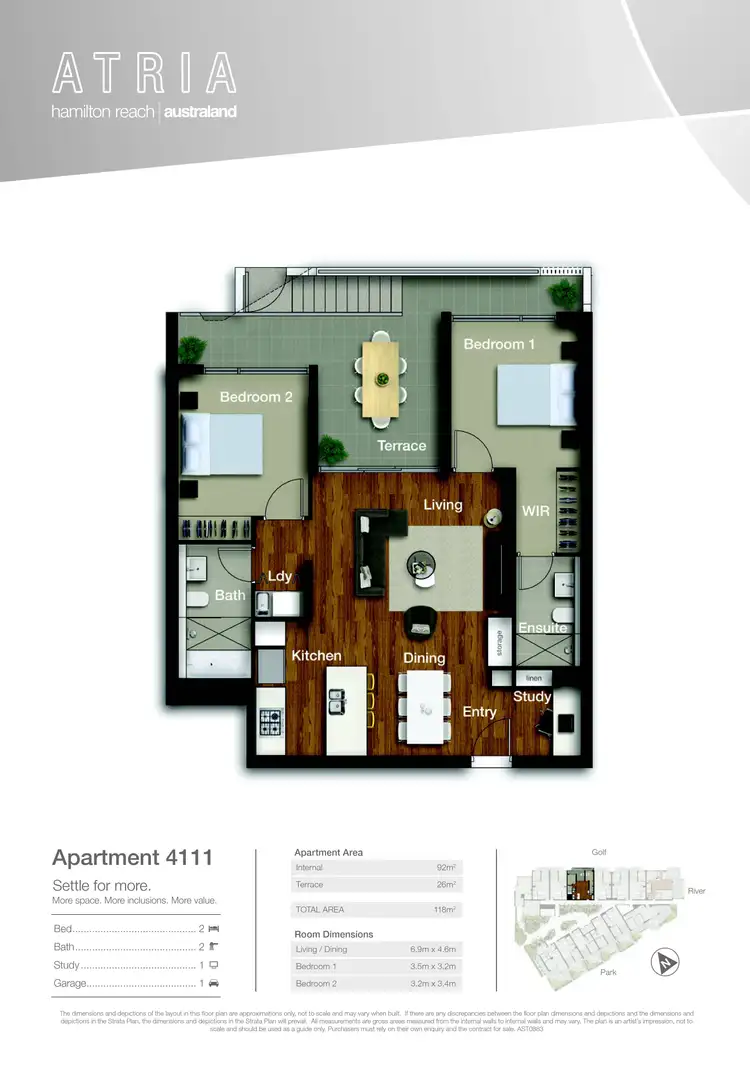 Floorplan of Homely apartment listing, 4111/18 Parkside, Hamilton QLD 4007