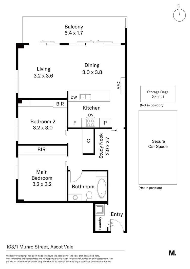 Floorplan of Homely apartment listing, 103/1 Munro Street, Ascot Vale VIC 3032