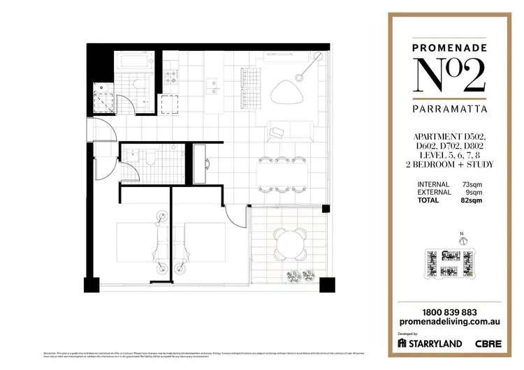 Floorplan of Homely apartment listing, D602/1 Broughton Street, Parramatta NSW 2150