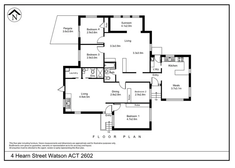 Floorplan of Homely house listing, 4 Hearn Street, Watson ACT 2602