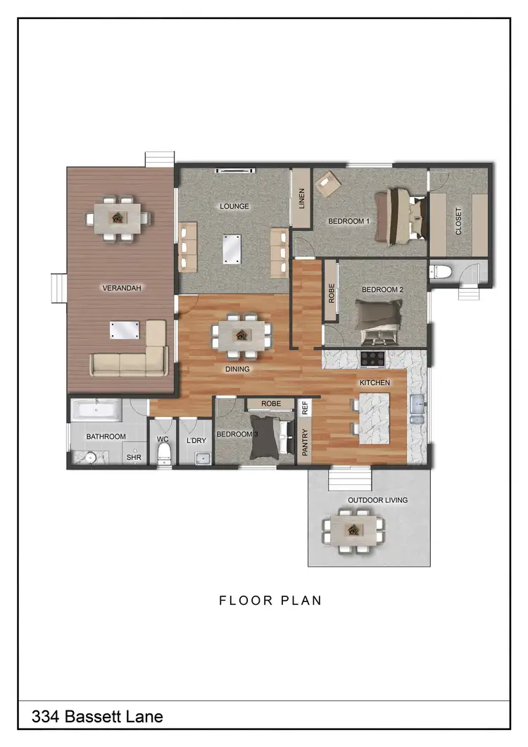 Floorplan of Homely rural property listing, 334 Bassett Lane, Roma QLD 4455