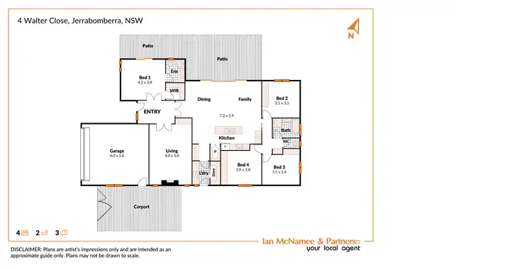 Floorplan of Homely house listing, 4 Walter Close, Jerrabomberra NSW 2619
