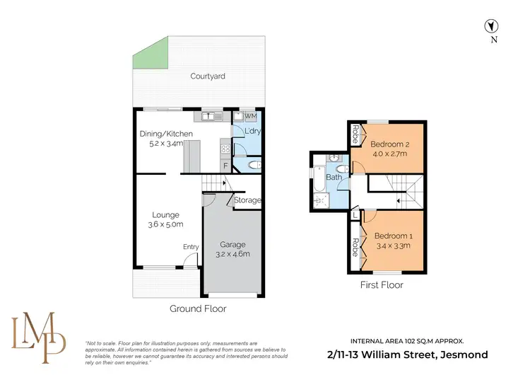 Floorplan of Homely townhouse listing, 2/11-13 William Street, Jesmond NSW 2299