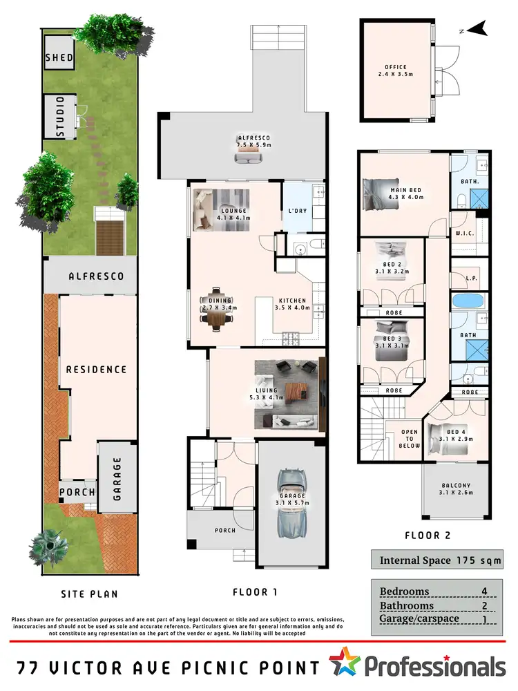 Floorplan of Homely semi-detached listing, 77 Victor Avenue, Picnic Point NSW 2213