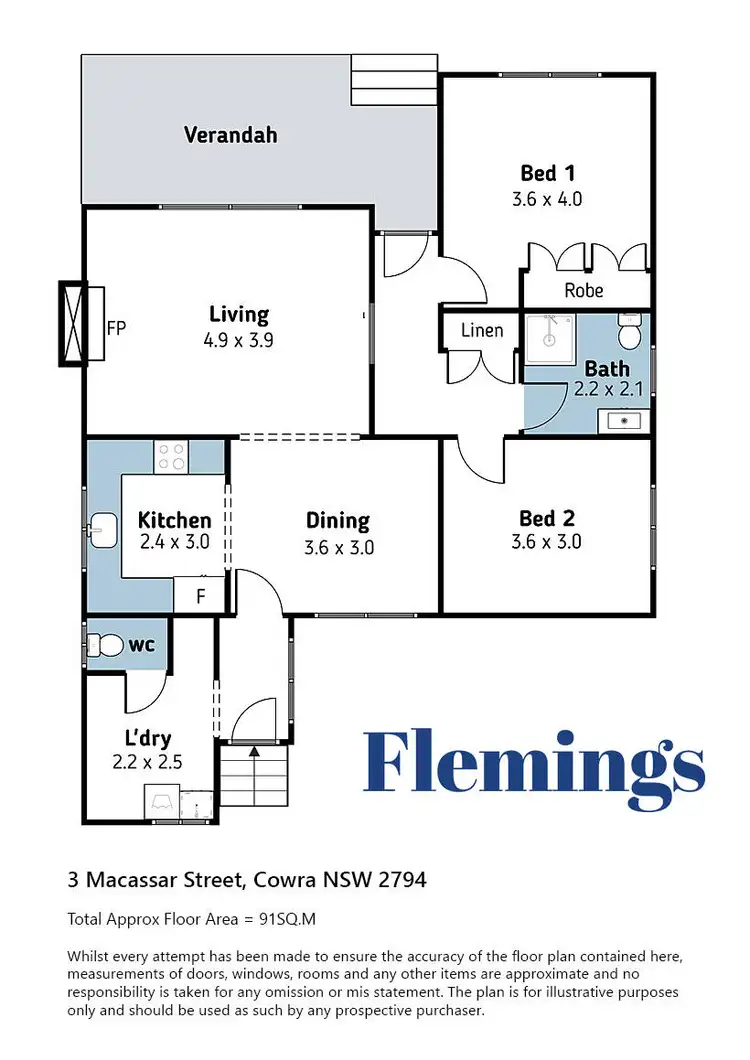 Floorplan of Homely house listing, 3 Macassar Street, Cowra NSW 2794